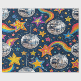 Disco Bal Sterren Wrap Cadeaupapier