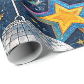 Disco Bal Sterren Wrap Cadeaupapier (Rol Hoek)