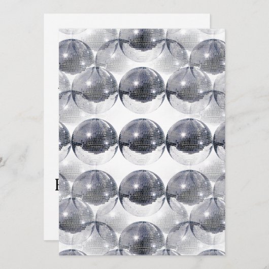 disco bal uitnodigingen (Voorkant / Achterkant)