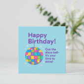 Disco bal verjaardag kaart (Staand voorkant)
