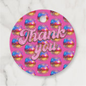 Disco Bal Verjaardagsfeest Roze Glitters Bedankt Bedankjes Labels (Voorkant)