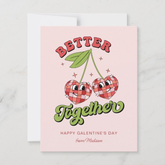 Disco Bal Verliefd Kers Beter Samen Kaart (Voorkant)