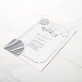 Disco Bal Zilver Retro Bruiloft Folie Uitnodiging (Gedraaid)