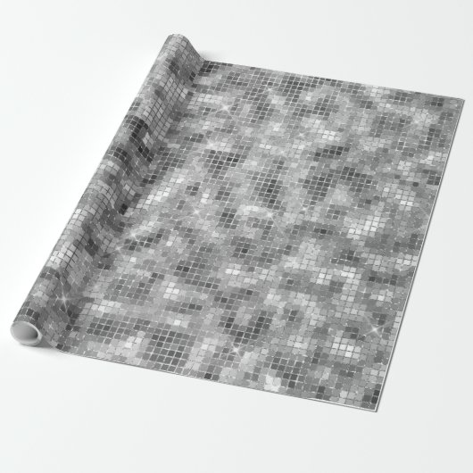 Disco Bal Zilveren Uitstraling Inpakpapier (Uitgerold)