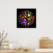 disco-ball-381907 COLORFUL BOHEK MUSIC PARTY CIRC Poster (Keuken)
