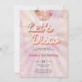 Disco Ball 70s Dance Party Retro 21e verjaardag Kaart (Voorkant)