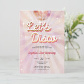 Disco Ball 70s Dance Party Retro 21e verjaardag Kaart (Staand voorkant)