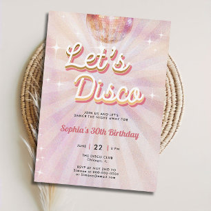 Disco Ball 70s Dance Party Retro 30e Verjaardag Kaart