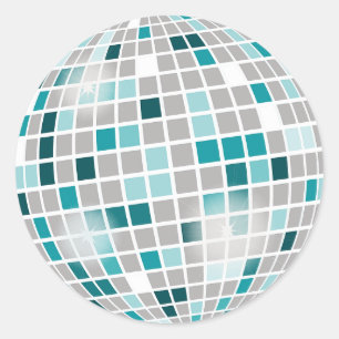 Disco Ball 70s Thmed Birthday Party Stickers