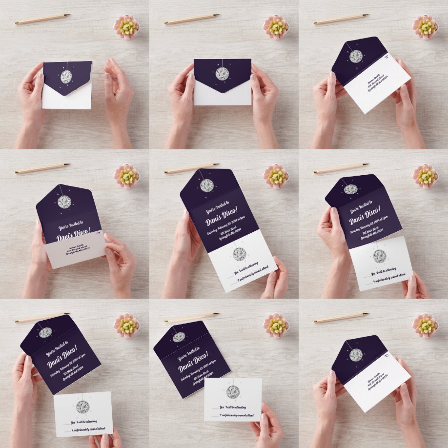 Disco Ball All In One Uitnodiging