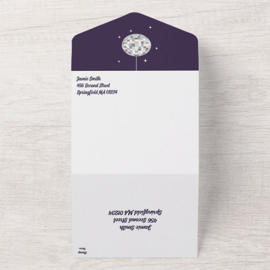 Disco Ball All In One Uitnodiging (Buitenkant)