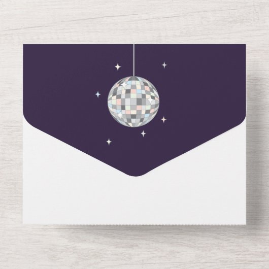 Disco Ball All In One Uitnodiging (Achterkant)
