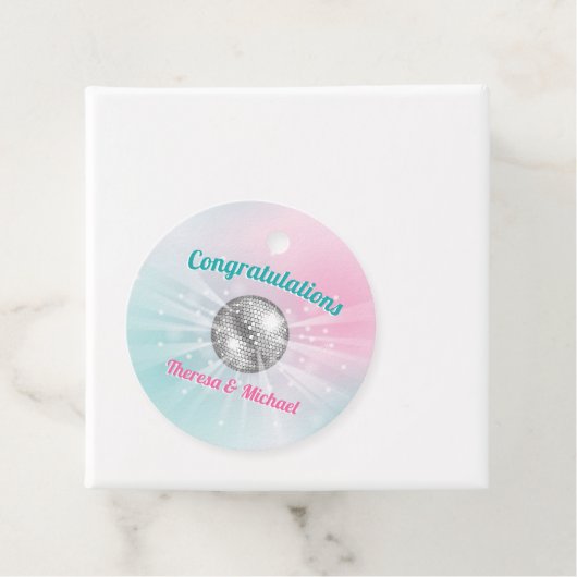 Disco Ball Baby shower Bedankjes Labels (In situ)