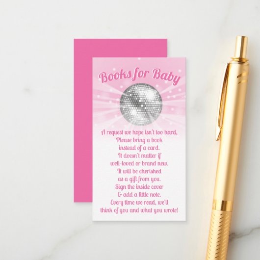 Disco Ball Baby shower Boeken voor Baby Kaarten (Voorkant / Achterkant in situ)