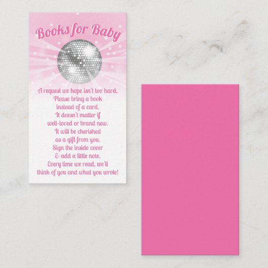 Disco Ball Baby shower Boeken voor Baby Kaarten (Voorkant / Achterkant)