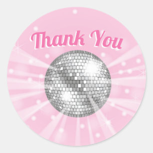 Disco Ball Baby shower Groovy Bedankt Ronde Sticker