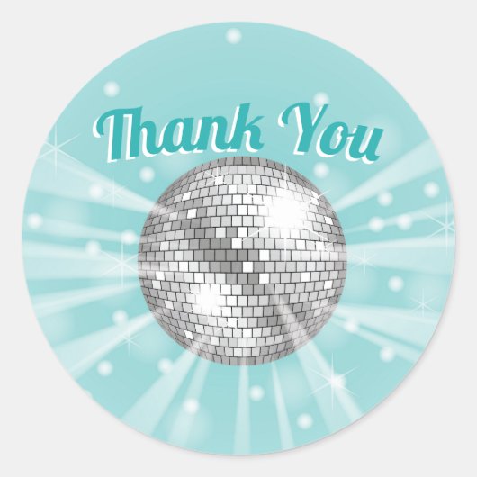 Disco Ball Baby shower Groovy Bedankt Ronde Sticker (Voorkant)