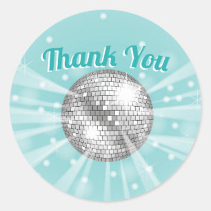 Disco Ball Baby shower Groovy Bedankt Ronde Sticker