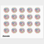 Disco Ball Baby shower Groovy Bedankt Ronde Sticker (Vel)