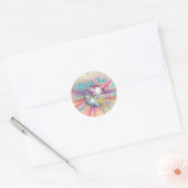 Disco Ball Baby shower Groovy Bedankt Ronde Sticker (Envelop)
