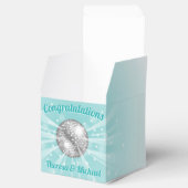 Disco Ball Baby shower Groovy Blue Boy Bedankdoosjes (Geopend)