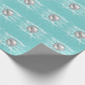 Disco Ball Baby shower Groovy Blue Boy Cadeaupapier (Hoek)