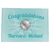 Disco Ball Baby shower Groovy Blue Boy Groot Cadeauzakje (Achterkant)