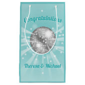 Disco Ball Baby shower Groovy Blue Boy Klein Cadeauzakje (Voorkant)