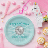 Disco Ball Baby shower Groovy Blue Boy Papieren Bordje (Feest)