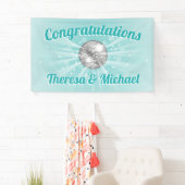 Disco Ball Baby shower Groovy Blue Boy Spandoek (Insitu)