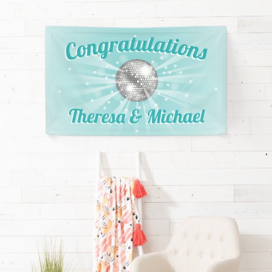 Disco Ball Baby shower Groovy Blue Boy Spandoek (Insitu)