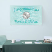 Disco Ball Baby shower Groovy Blue Boy Spandoek (Beurs)