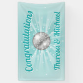 Disco Ball Baby shower Groovy Blue Boy Spandoek (Verticaal)