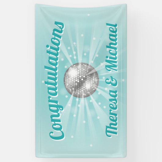 Disco Ball Baby shower Groovy Blue Boy Spandoek (Verticaal)