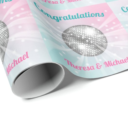 Disco Ball Baby shower Groovy Cadeaupapier (Rol Hoek)