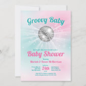 Disco Ball Baby shower Groovy Kaart (Voorkant)