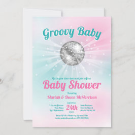 Disco Ball Baby shower Groovy Kaart