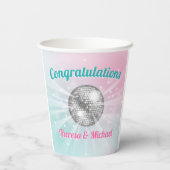 Disco Ball Baby shower Groovy Papieren Bekers (Achterkant)