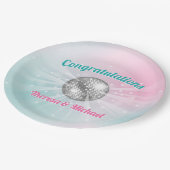Disco Ball Baby shower Groovy Papieren Bordje (Gekanteld)