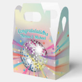 Disco Ball Baby shower Groovy Pastel Rainbow Bedankdoosjes (Geopend)