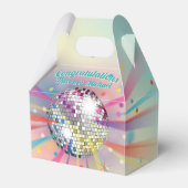 Disco Ball Baby shower Groovy Pastel Rainbow Bedankdoosjes (Voorkant Zijde)