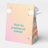 Disco Ball Baby shower Groovy Pastel Rainbow Bedankdoosjes (Achterkant)