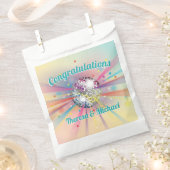 Disco Ball Baby shower Groovy Pastel Rainbow Bedankzakje (Geknipt)