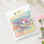 Disco Ball Baby shower Groovy Pastel Rainbow Bedankzakje (Gezegeld)