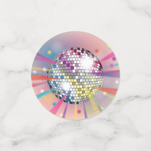 Disco Ball Baby shower Groovy Pastel Rainbow Confetti (Kleine voorkant)