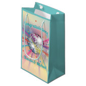 Disco Ball Baby shower Groovy Pastel Rainbow Klein Cadeauzakje (Voorkant Gekanteld)