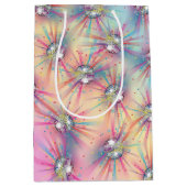 Disco Ball Baby shower Groovy Pastel Rainbow Medium Cadeauzakje (Voorkant)