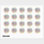 Disco Ball Baby shower Groovy Pastel Rainbow Ronde Sticker (Vel)