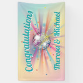 Disco Ball Baby shower Groovy Pastel Rainbow Spandoek (Verticaal)