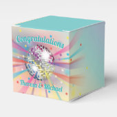 Disco Ball Baby shower Groovy Rainbow Bedankdoosjes (Voorkant Zijde)